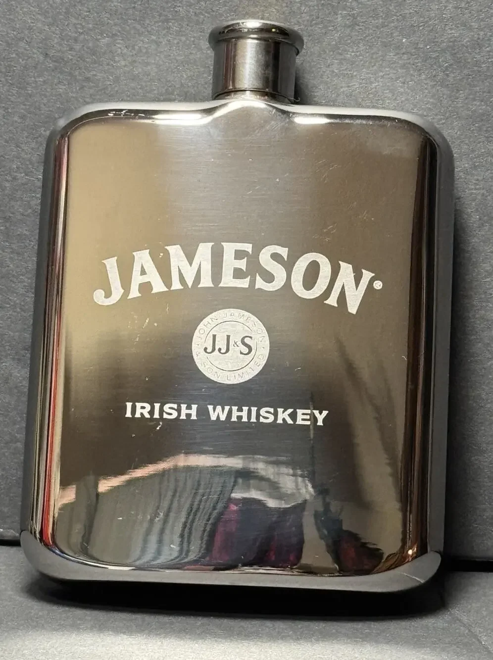 NEW John Jameson & Son Irish Whiskey Flask JJ & S, Screw Top Stainless Steel 6oz